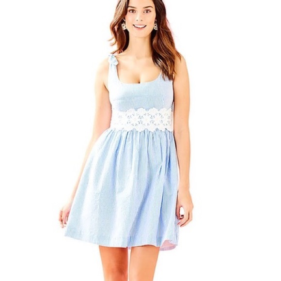 Lilly Pulitzer Dresses & Skirts - Lilly pulitzer Tessa dress coastal seersucker 6